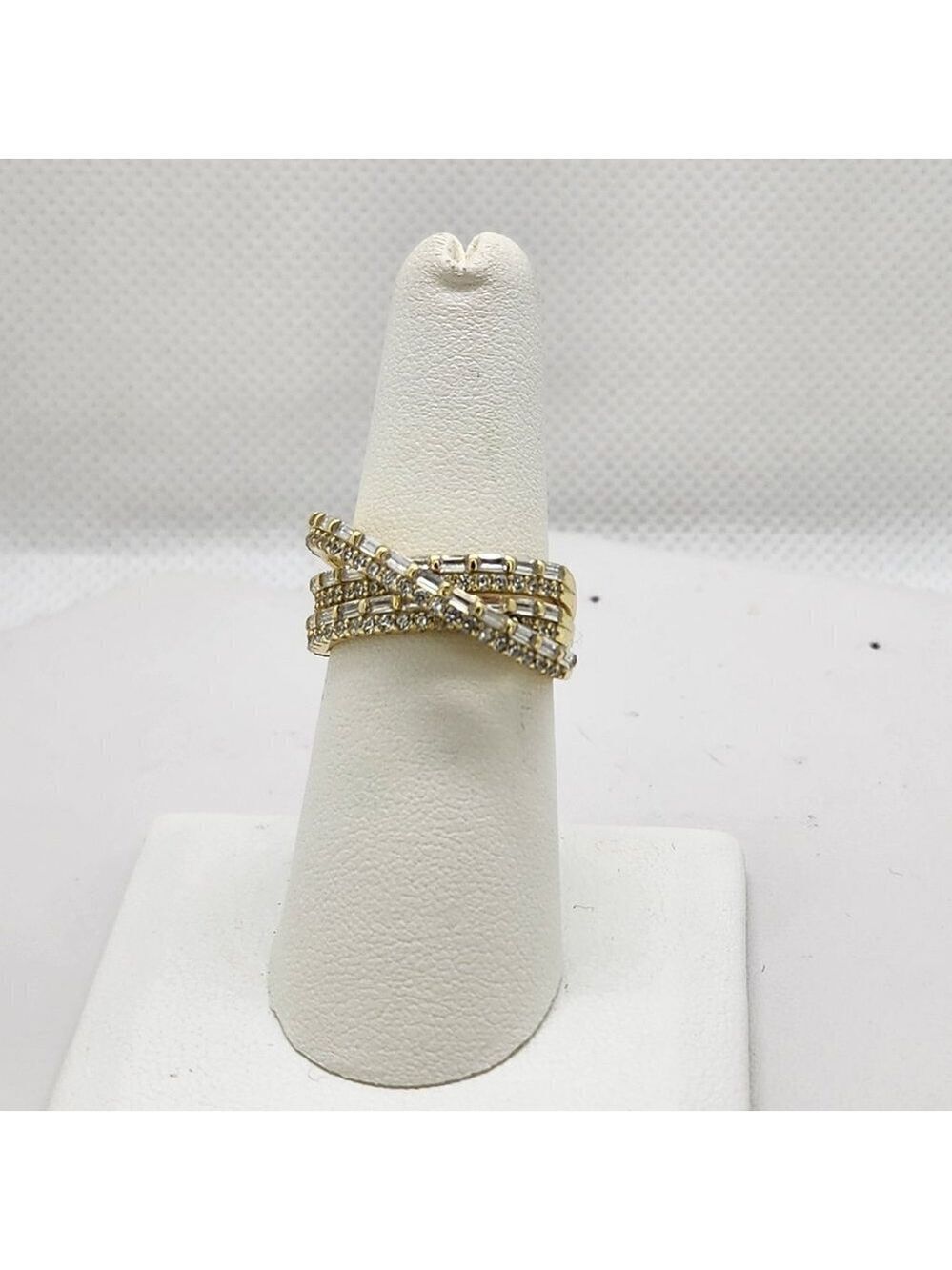 Brand New Sterling Silver 925 Crossover Cz Ring